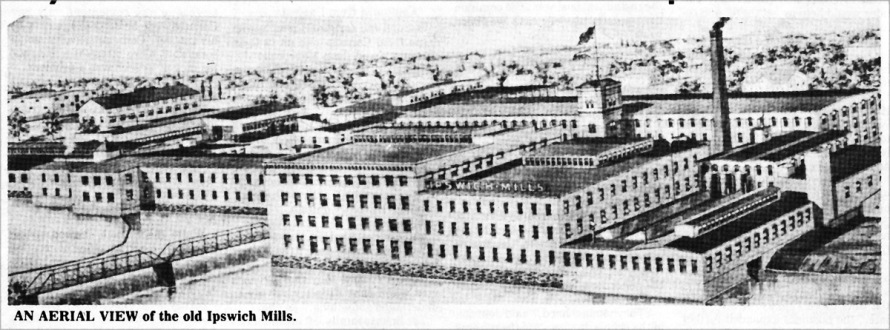 An aerial sketch of the Ipswich Hosiery Mill