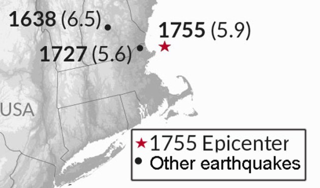 1775 Cape Ann Earthquake epicenter