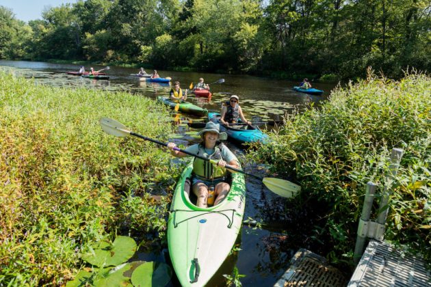 Students on an IRWA field trip at Peatfield Landing, Sept. 7, 2023