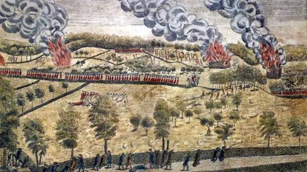 British soldiers marching to Concord