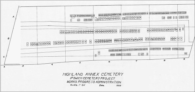 Map of the Highland Annex Immigrants' Cemetery