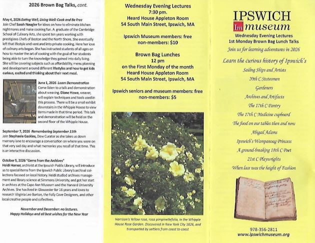 Ipswich Museum 2026 lectures brochure